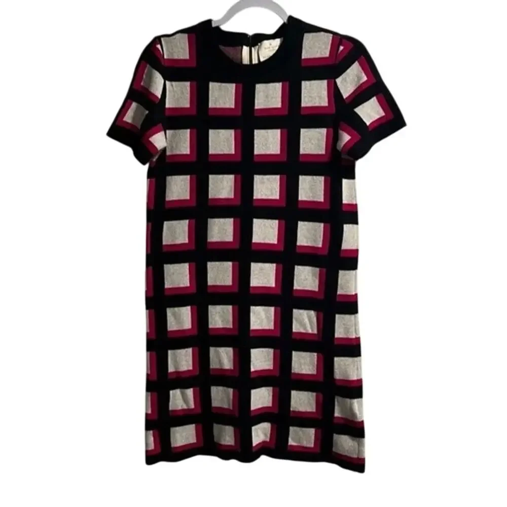 Kate Spade Window Pane Check Sweater Dress